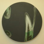 「利休鼠池」Ancient Grey pond, Acrylic on Washi paper Panel, 23cm diameter, 2013
